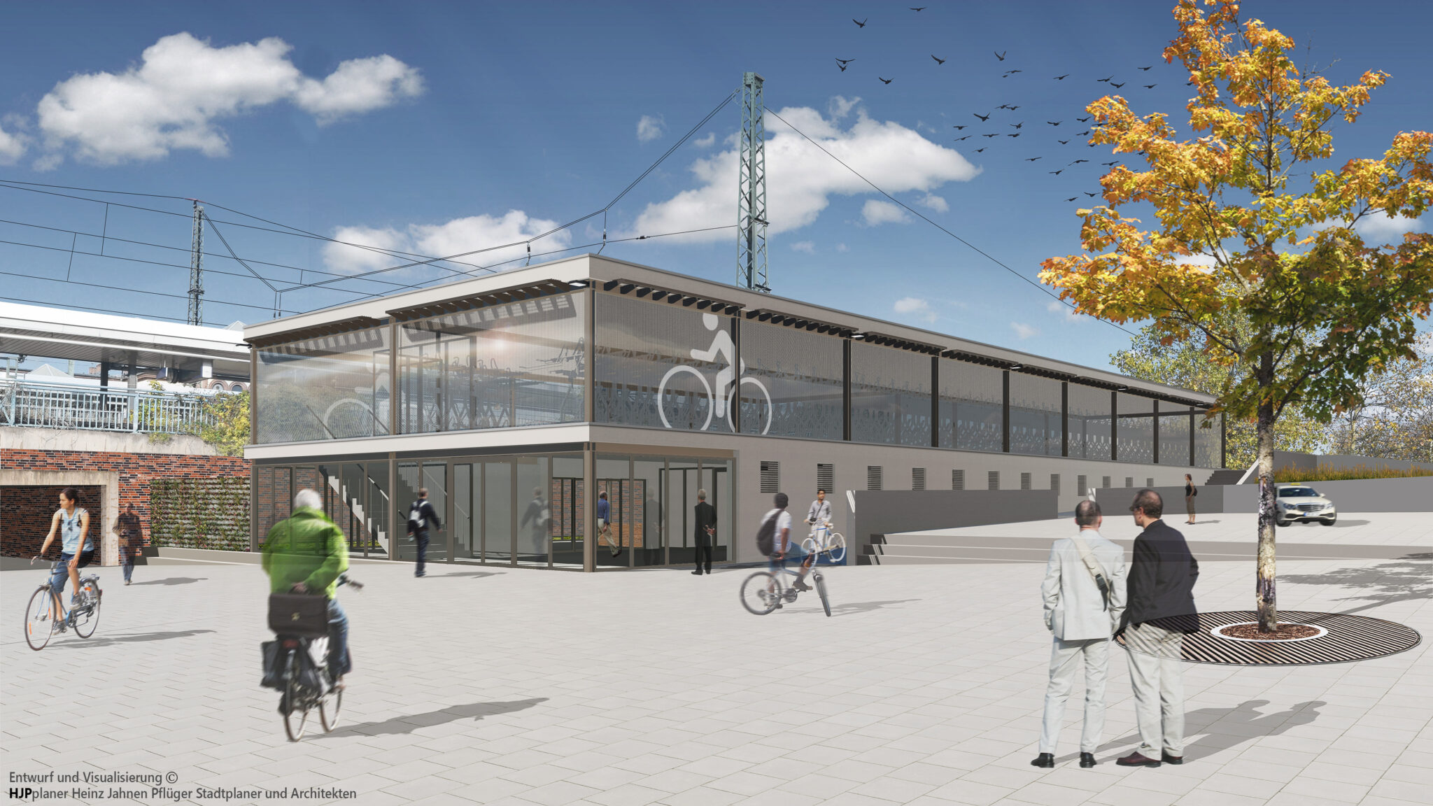 Entwurf der Radstation am Dürener Hauptbahnhof 