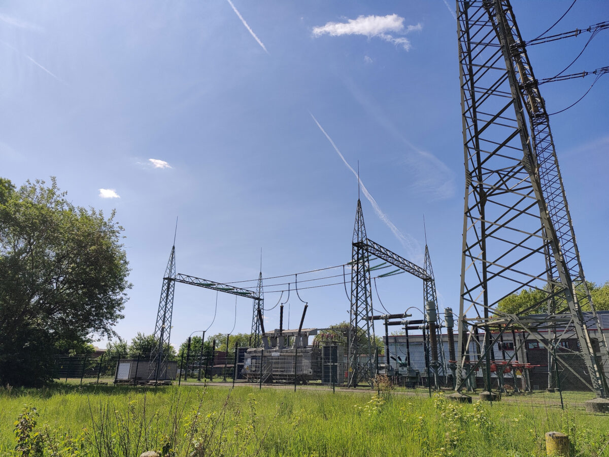 Blick auf das Umspannwerk